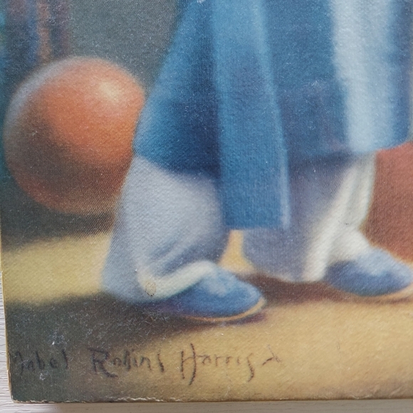 Mabel Rollins Harris, Framed Art. Girl, Doll, Bird House, Robins, Print Home Vin - Picture 5 of 6